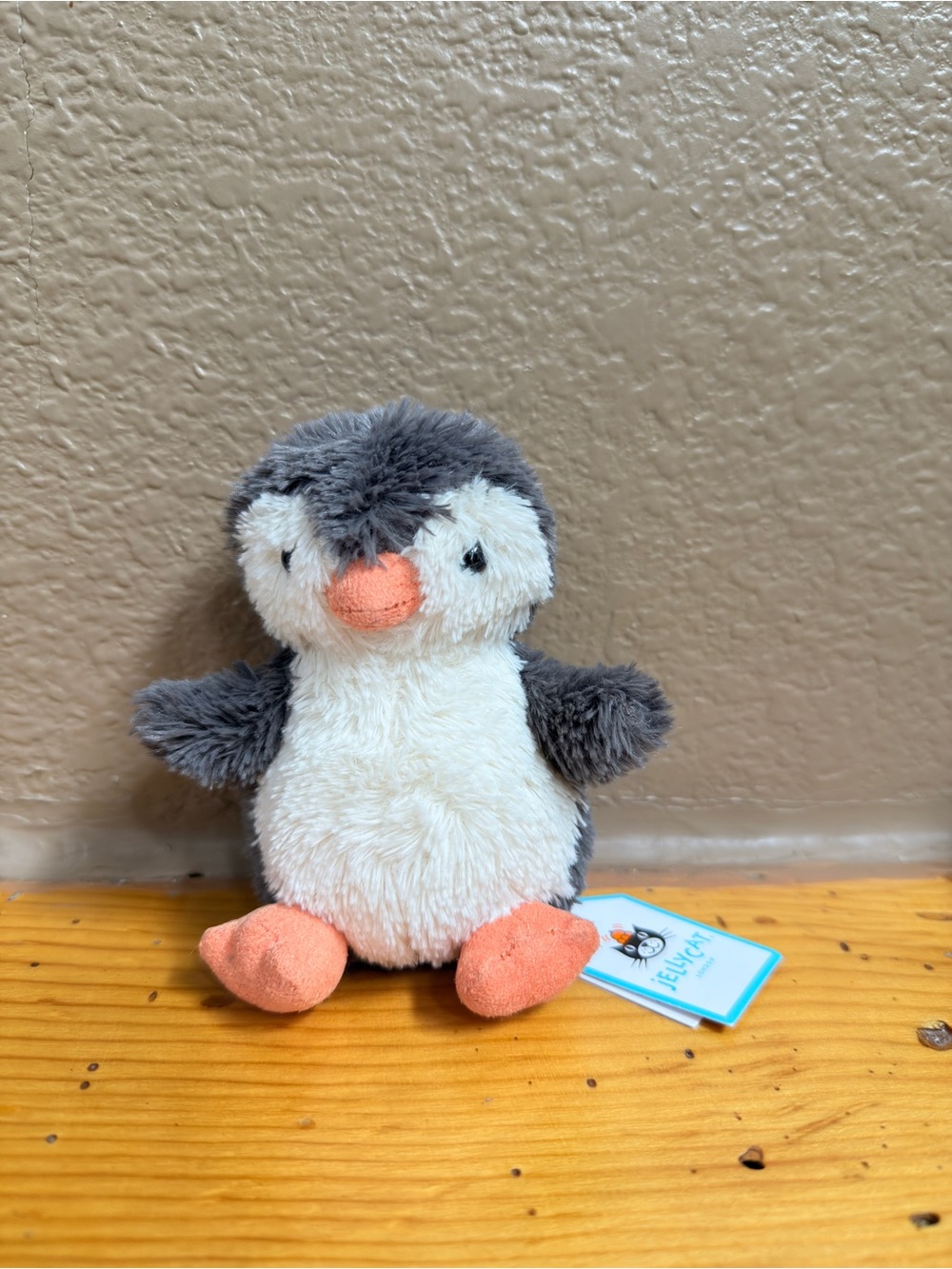 Jellycat Gray, White & Coral Plush Penguin Stuffed Toy